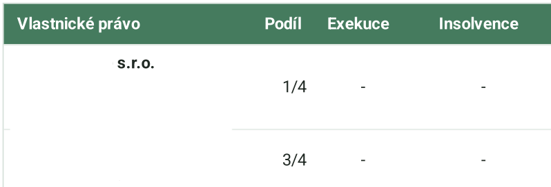 Vlastnické vztahy v reportu