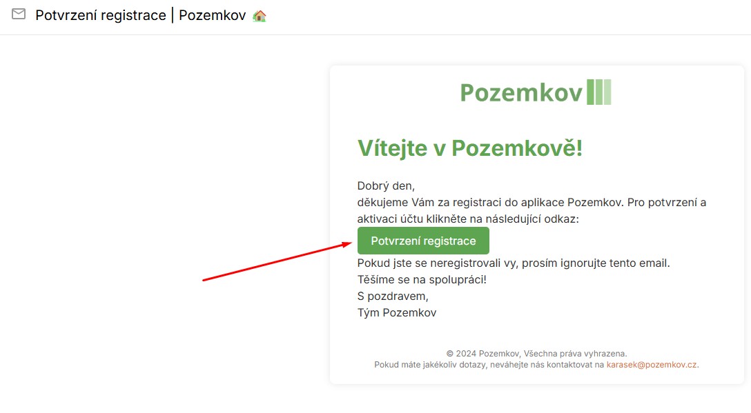 Potvrzovací email