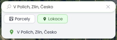 Filtry parcel podle druhu, výměry a vzdálenosti