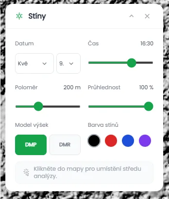 Panel s nastavením data a času
